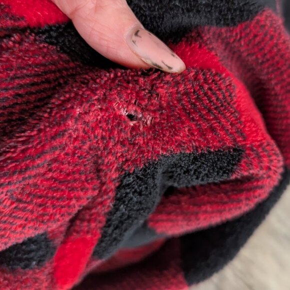 Weekend Edition - Pajama Pants Lounge Fluffy Buffalo Check Red & Green 2 pairs - Picture 11 of 13